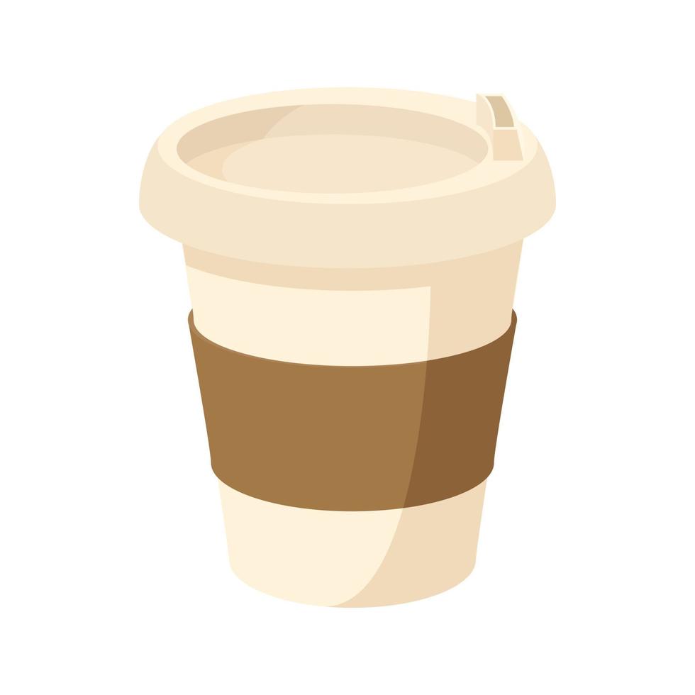 ícone de xícara de café de papel, estilo cartoon vetor
