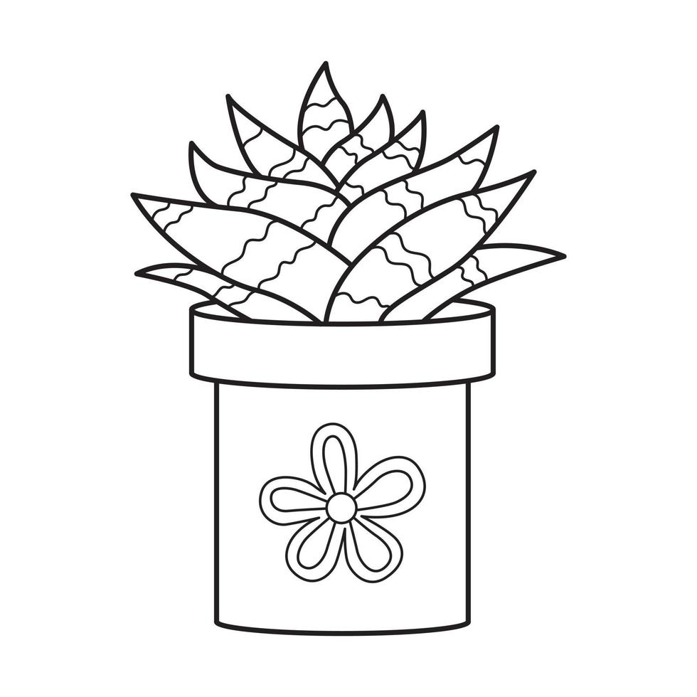 cacto de desenho vetorial no pote. planta suculenta interna com espinhos.  cactos para casa e interior. ilustração botânica colorida doodle isolada no fundo  branco. 14744347 Vetor no Vecteezy