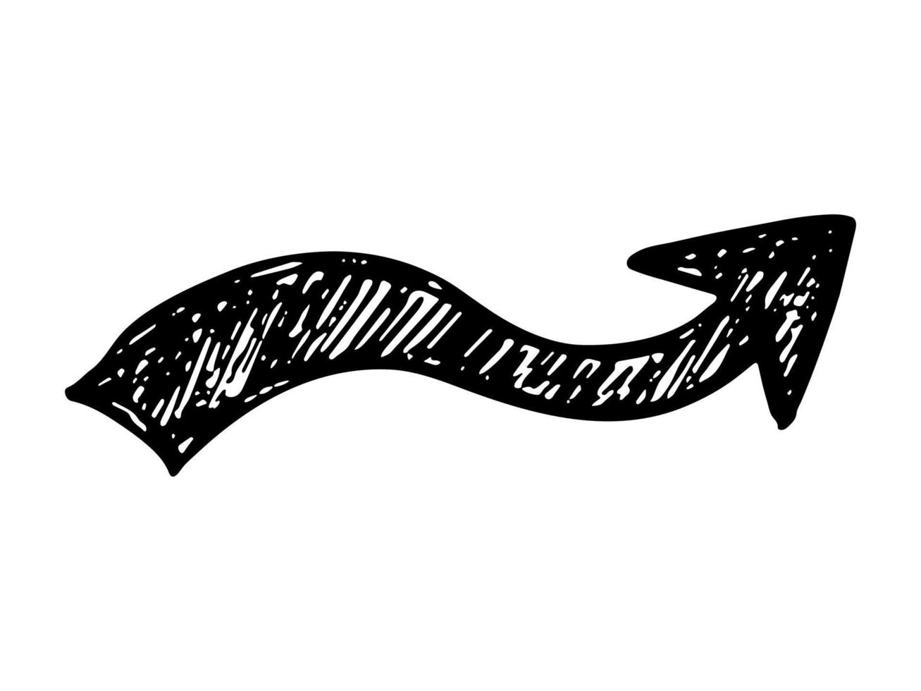ilustração de seta de tinta desenhada à mão no estilo de desenho. clipart de doodle de negócios. elemento único para design vetor