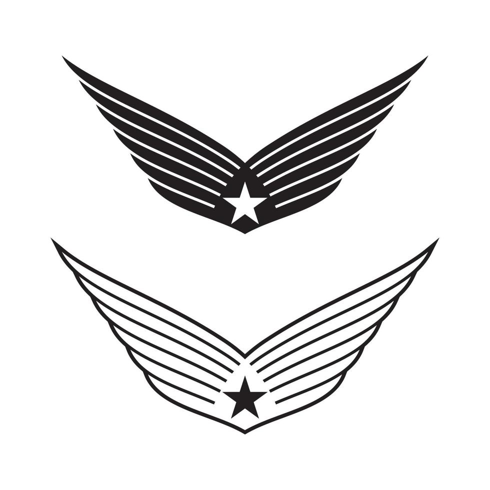 ilustração em vetor modelo de ícone de conceito de asa