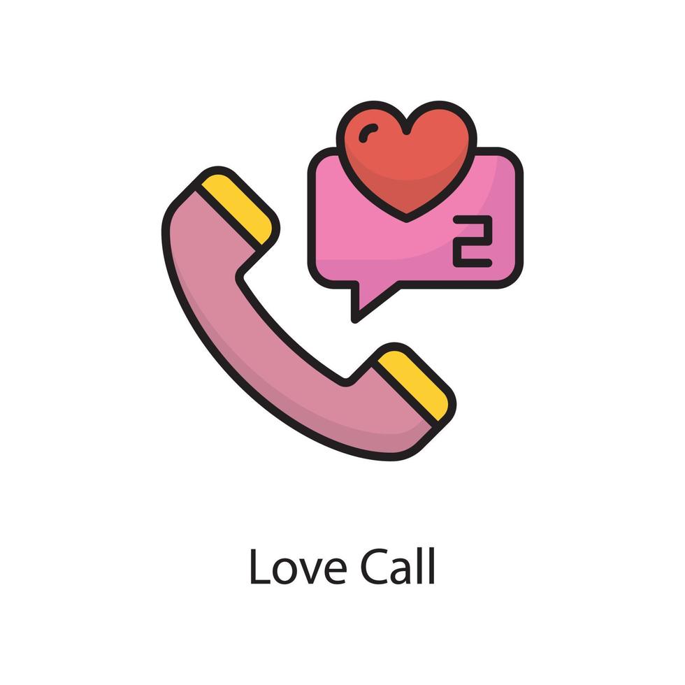 ilustração em vetor de chamada de amor cheia de design de ícone de contorno. símbolo de amor no arquivo eps 10 de fundo branco