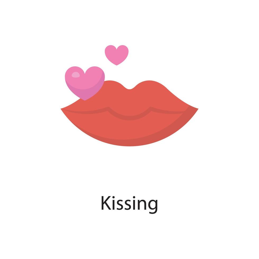 beijando a ilustração em vetor design ícone plana. símbolo de amor no arquivo eps 10 de fundo branco