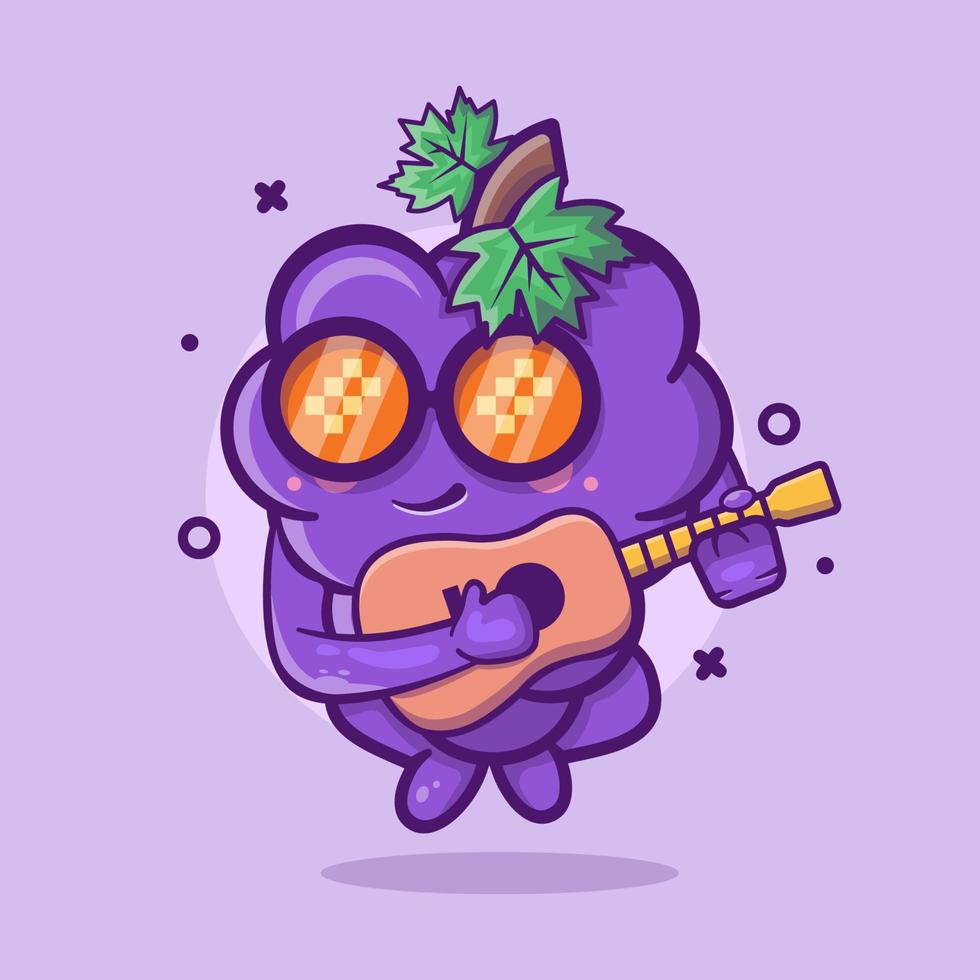 mascote de personagem de toranja legal tocando guitarra cartoon isolado em design de estilo plano vetor