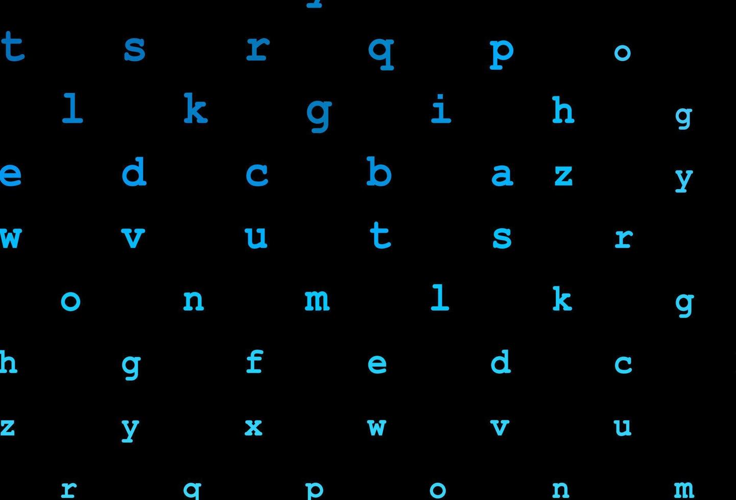 layout de vetor de azul escuro com alfabeto latino.