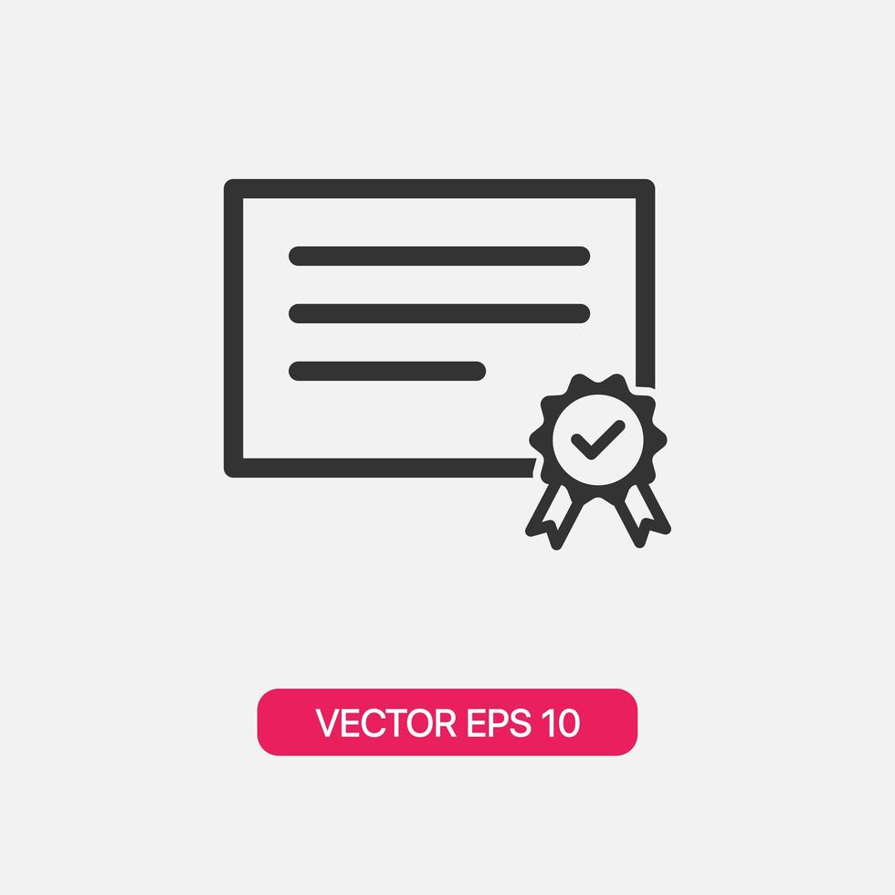 ícone de certificado linear vetor