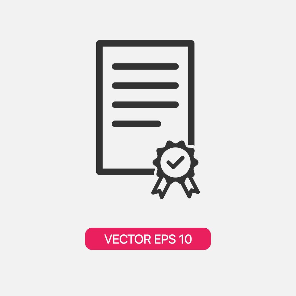 ícone de certificado linear vetor