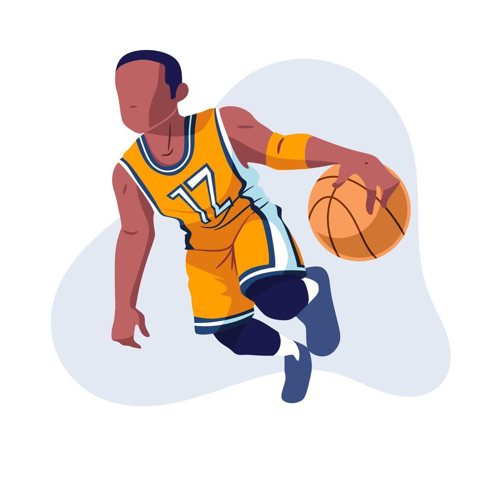 ilustração de desenho vetorial de um jogador de basquete vetor
