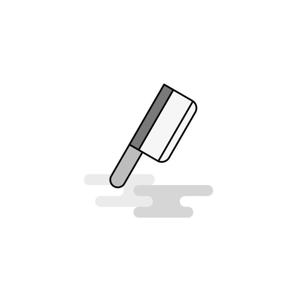 faca de açougueiro ícone da web linha plana cheia vetor de ícone cinza