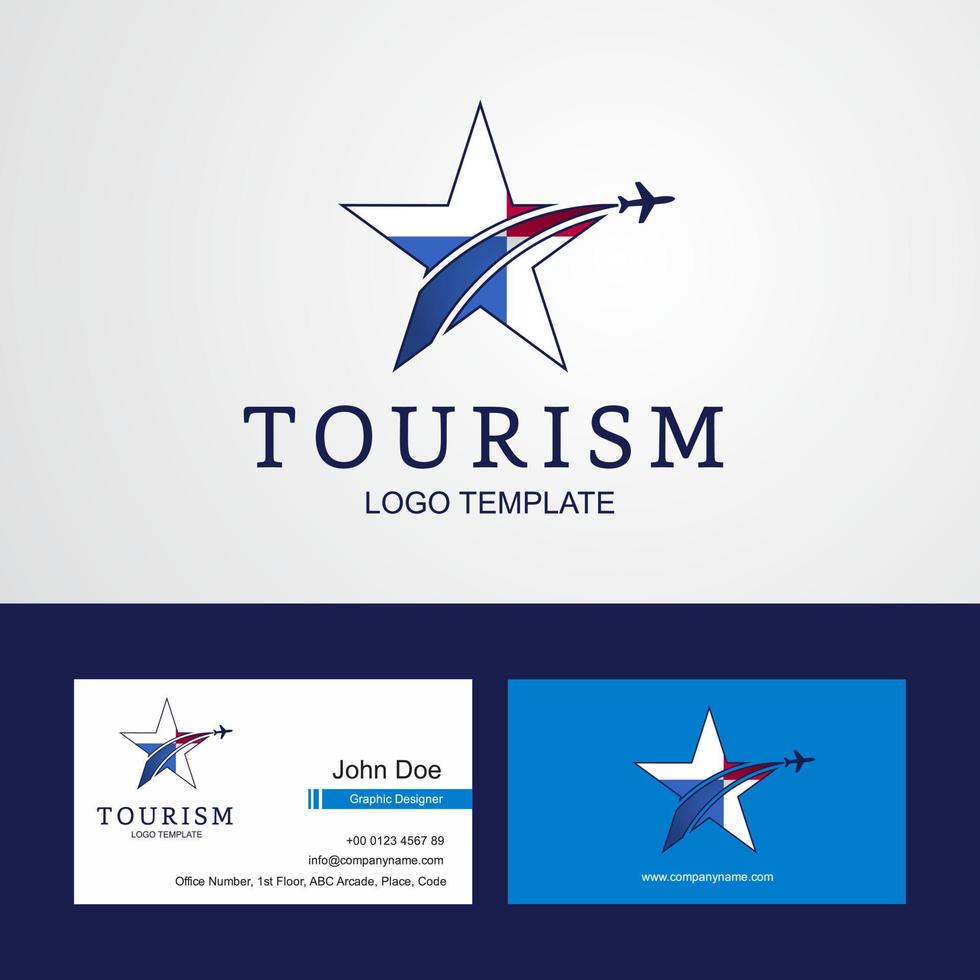 logotipo da estrela criativa da bandeira do panamá de viagem e design de cartão de visita vetor