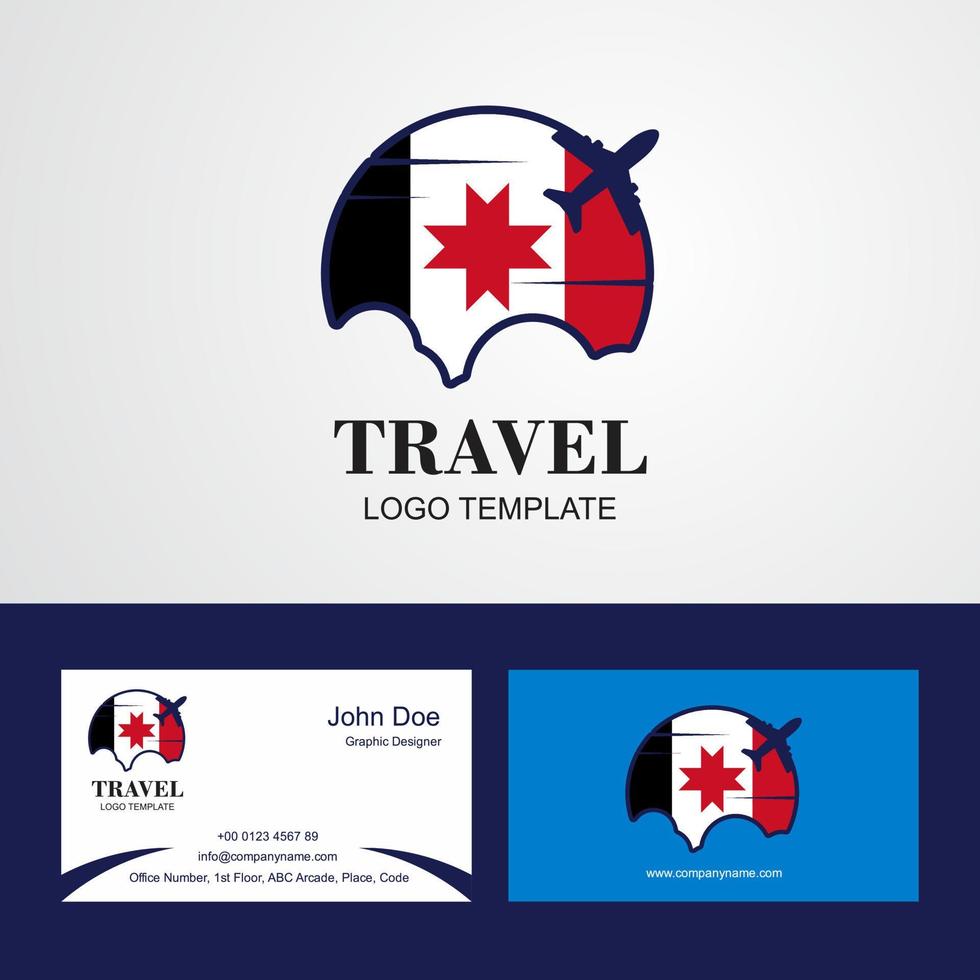 logotipo da bandeira de udmurtia de viagem e design de cartão de visita vetor