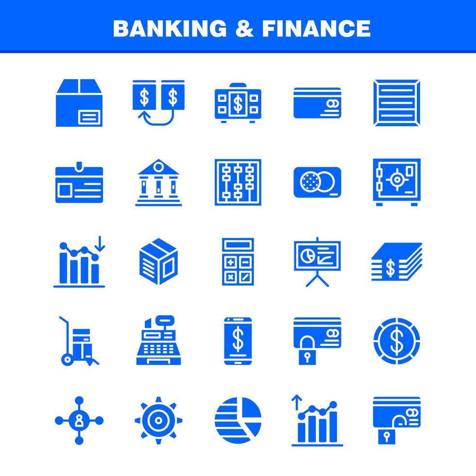 pacote de ícones de glifo sólido bancário para designers e desenvolvedores ícones de análise relatório gráfico financeiro para baixo vetor de organização de gerenciamento de hierarquia