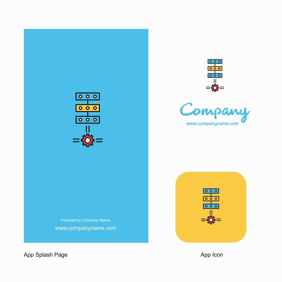 configuração de redes ícone do aplicativo do logotipo da empresa e design da página inicial elementos de design de aplicativos de negócios criativos vetor