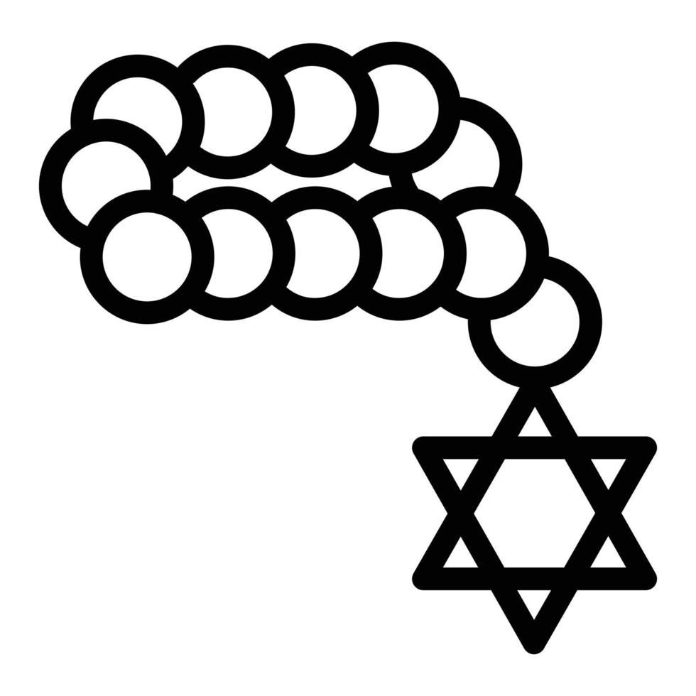 ícone de miçangas judaicas, estilo de estrutura de tópicos vetor