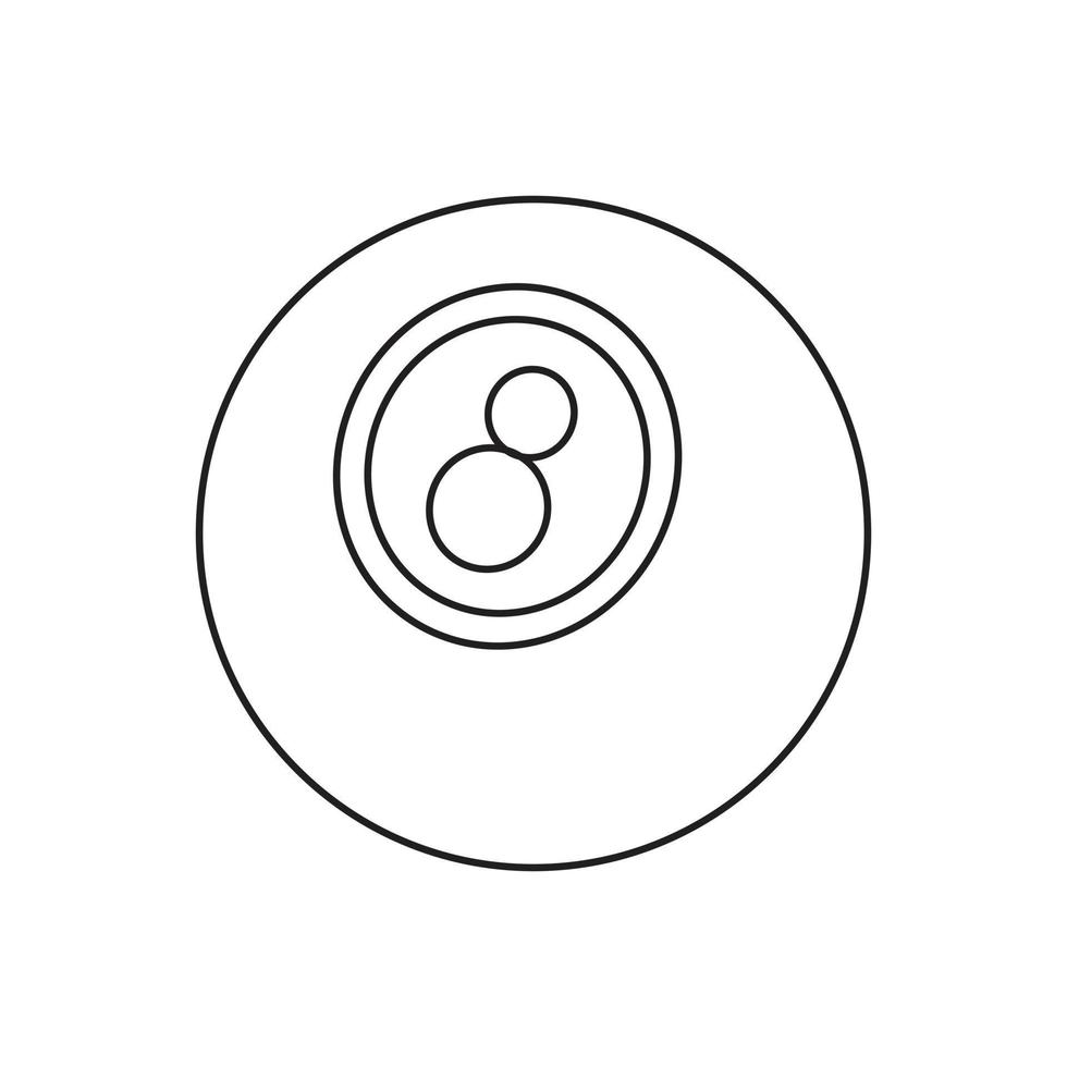 ícone da linha de oito bolas vetor