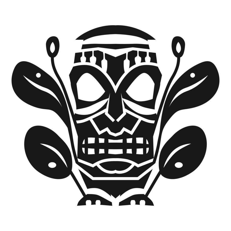 ícone de ídolo de máscara asteca tribal, estilo simples vetor
