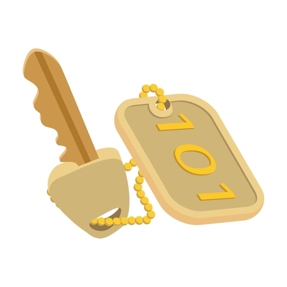 ícone de desenho de chave de hotel vetor
