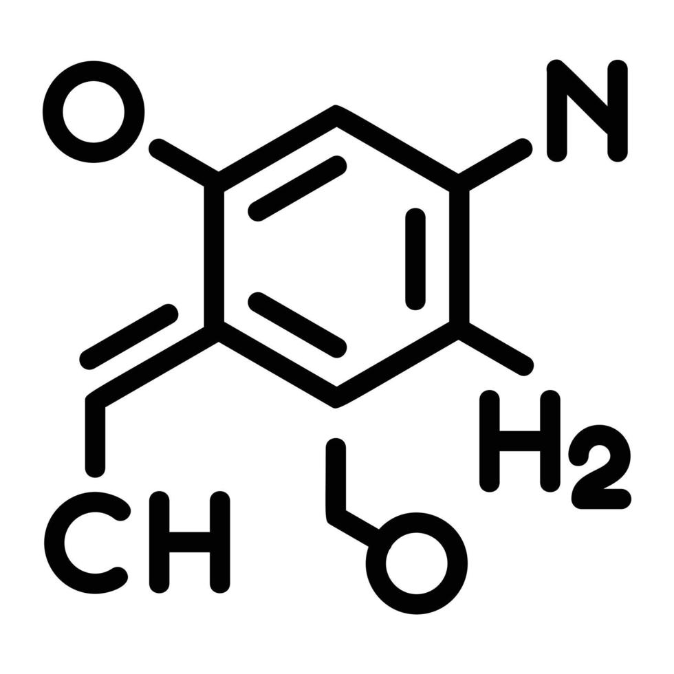 ícone de fórmula química, estilo de estrutura de tópicos vetor