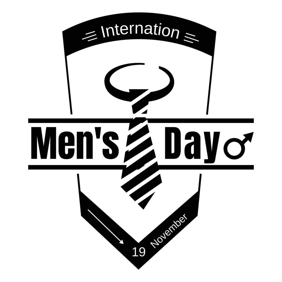 ícone do dia dos homens de gravata de terno, estilo simples vetor