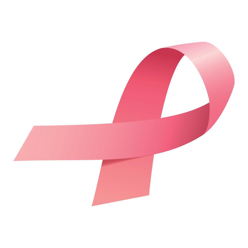 ícone de fita de câncer rosa, estilo isométrico vetor
