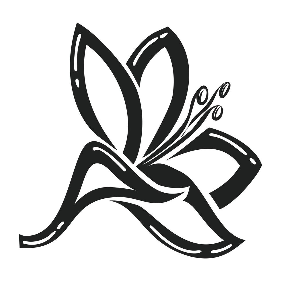 ícone de flor plyumeriya, estilo simples vetor