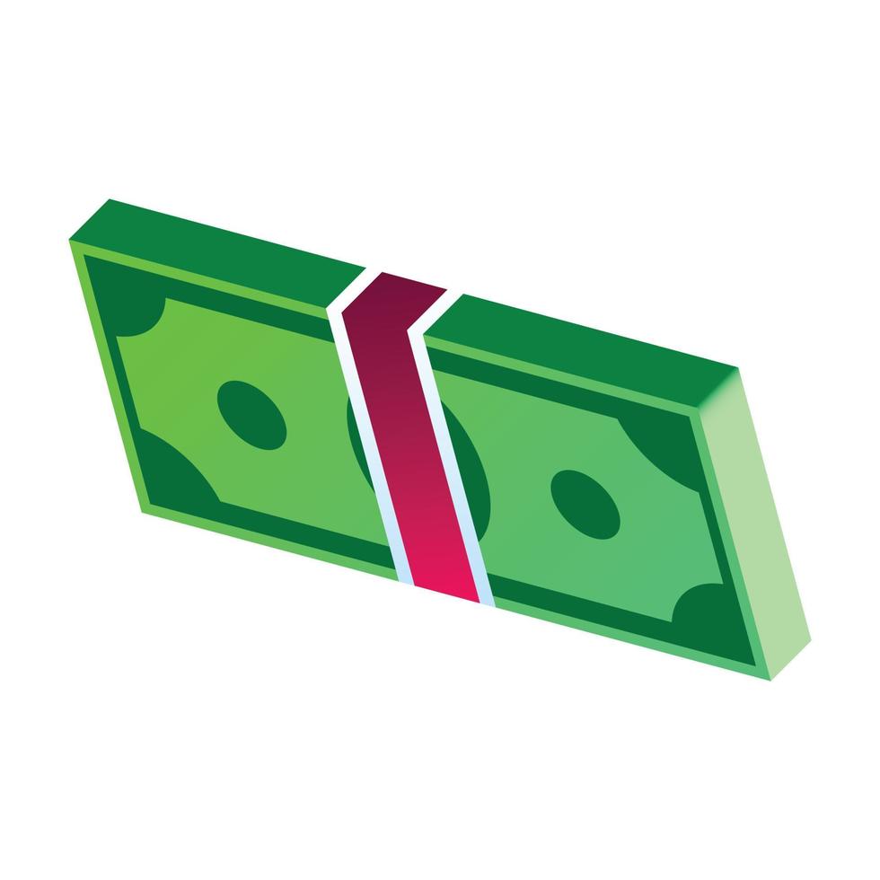 ícone de dólar de pilha, estilo isométrico vetor