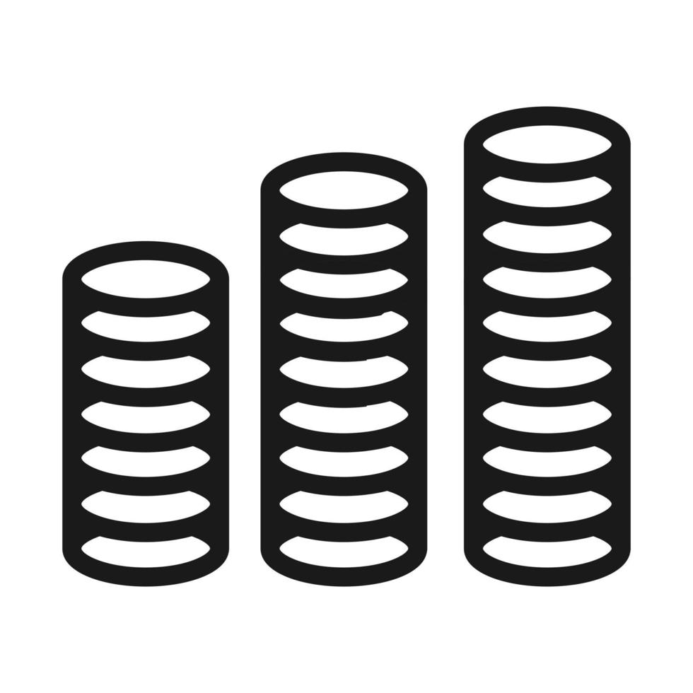 ícone de dinheiro de pilha de moedas, estilo simples vetor