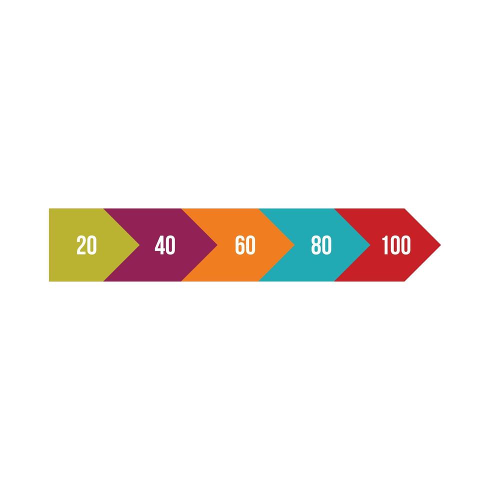 ícone colorido do diagrama de porcentagem, estilo simples vetor