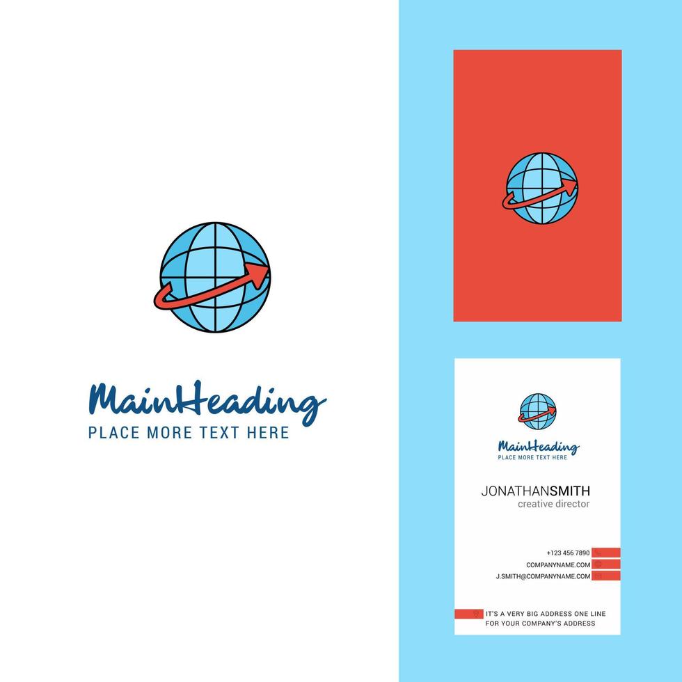 logotipo criativo do globo e vetor de design vertical de cartão de visita