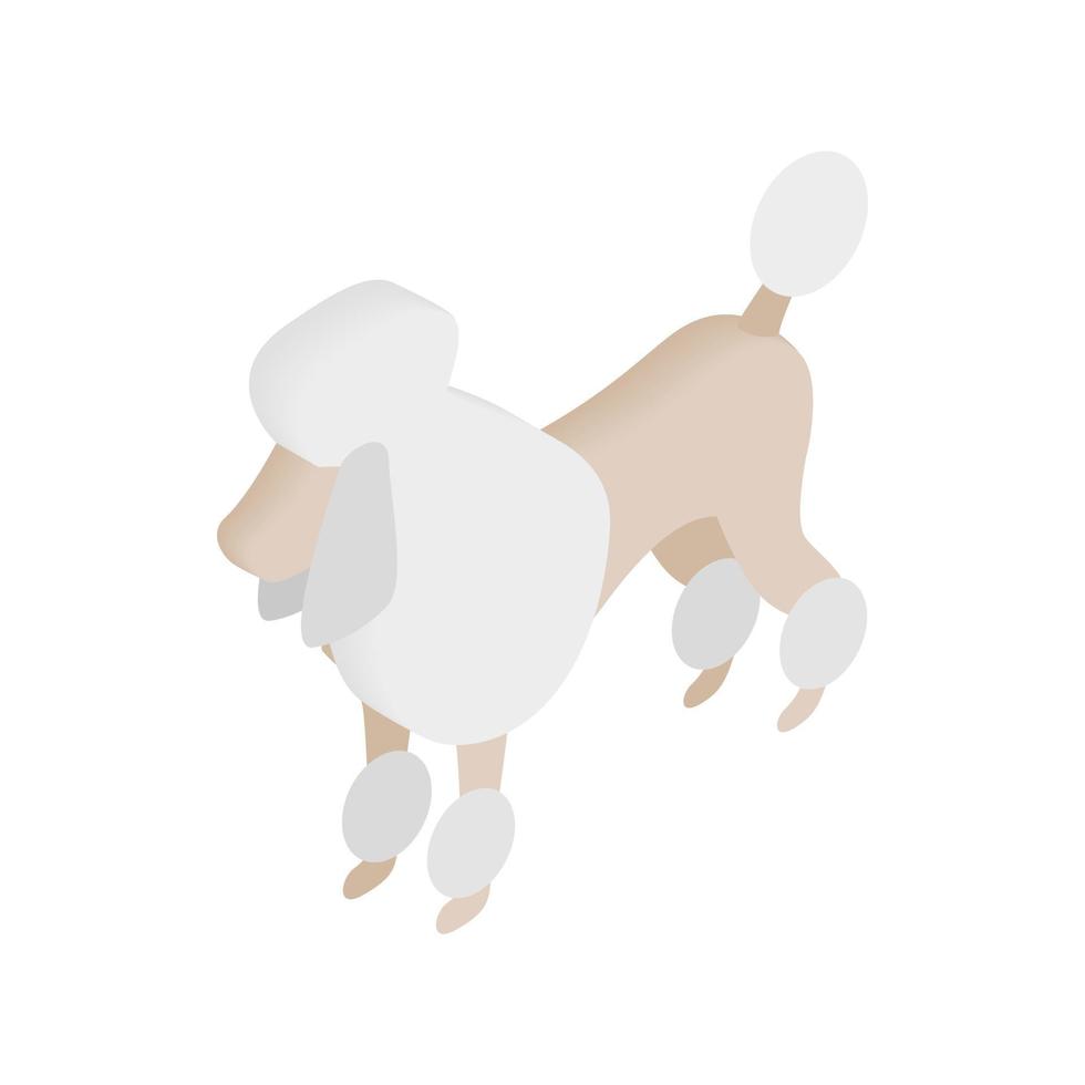 ícone 3d isométrico de poodle francês branco vetor
