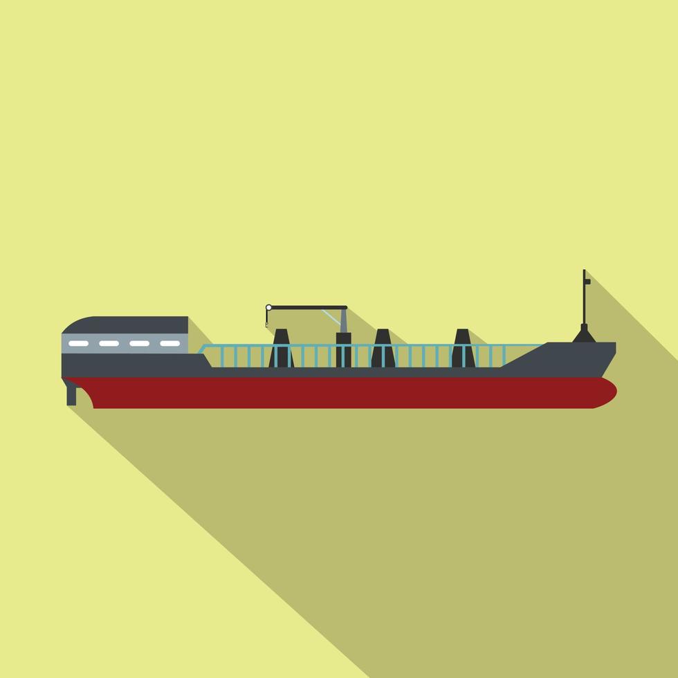 ícone plano de navio de carga vetor