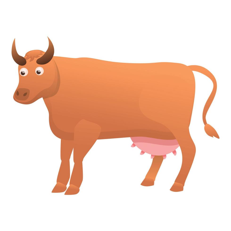 ícone de vaca leiteira, estilo cartoon vetor