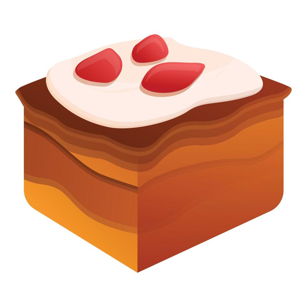 ícone de pedaço de bolo doce, estilo cartoon vetor