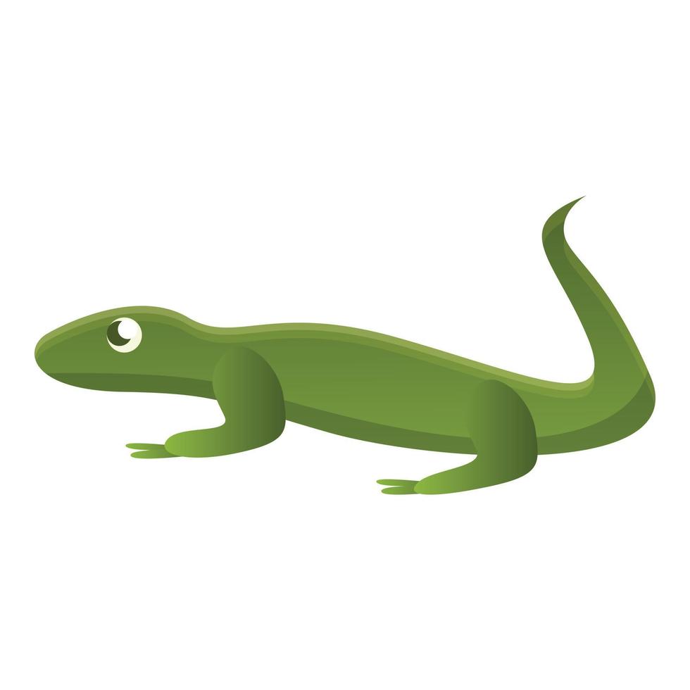 ícone de lagarto verde, estilo cartoon vetor