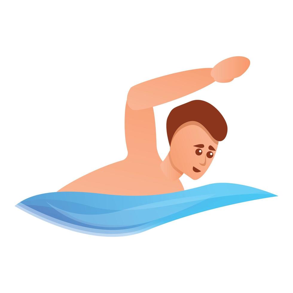 ícone de natação do homem, estilo cartoon vetor