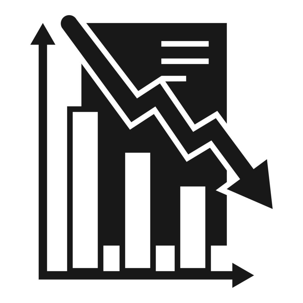 ícone de gráfico de finanças baixas, estilo simples vetor