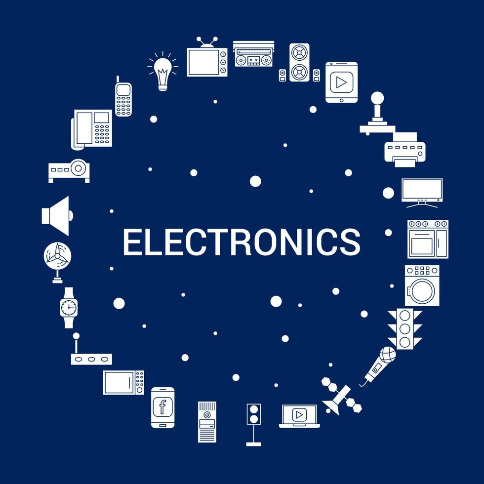 fundo de ícone de eletrônica criativa vetor