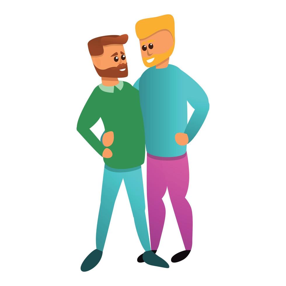 ícone de casal gay hipster, estilo cartoon vetor