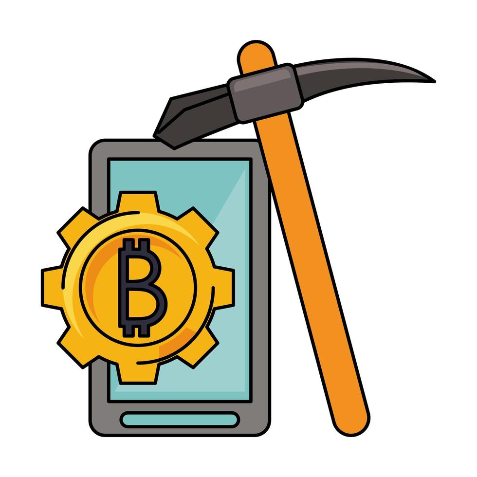símbolo de dinheiro digital de criptomoeda bitcoin vetor