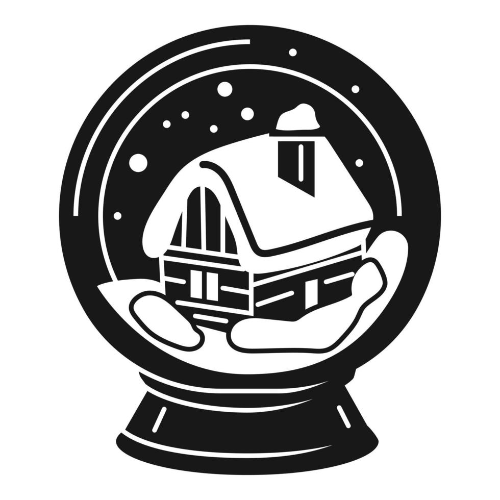 casa no ícone do globo de neve, estilo simples vetor