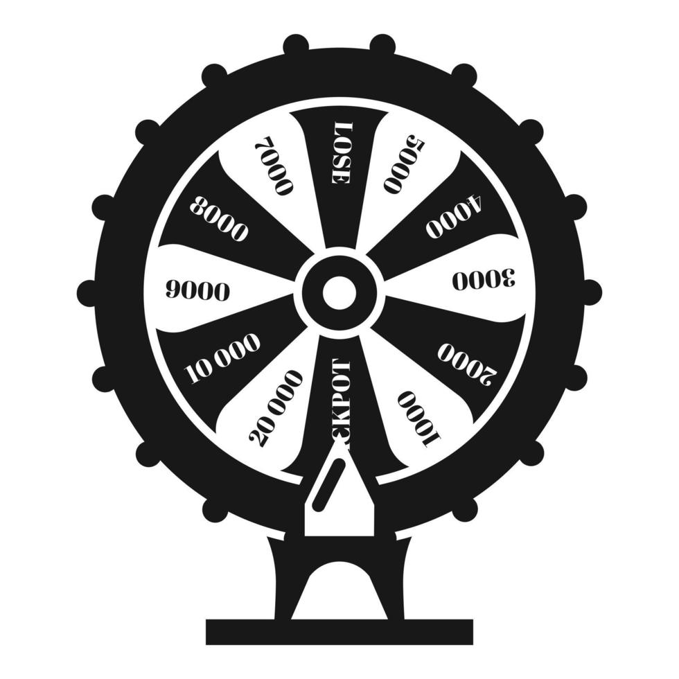 ícone da roda da fortuna do cassino, estilo simples vetor