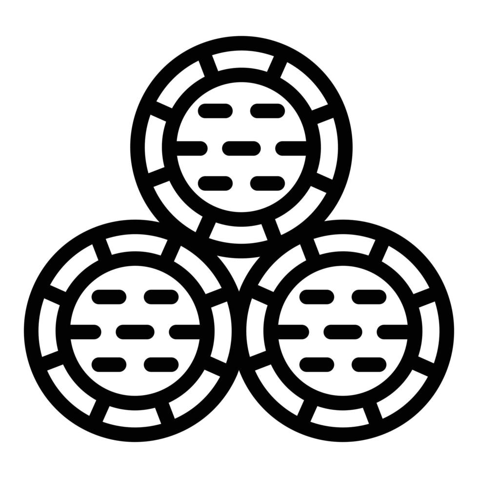 ícone de pilha de barris de uísque, estilo de estrutura de tópicos vetor