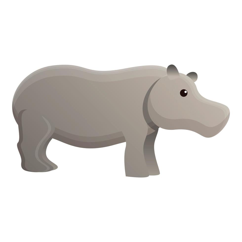 ícone do hipopótamo, estilo cartoon vetor