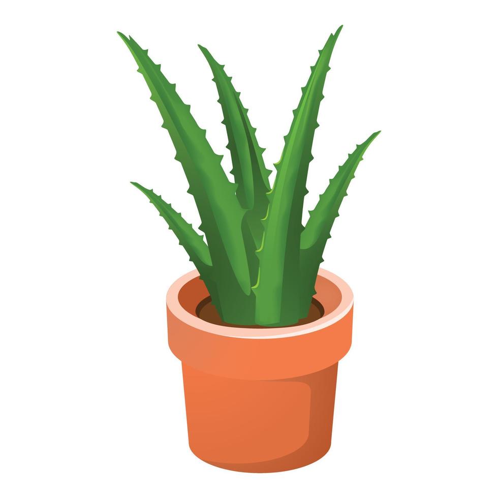 ícone de planta de casa de aloe vera, estilo cartoon vetor