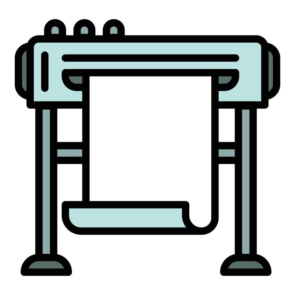 ícone de plotter da empresa, estilo de estrutura de tópicos vetor