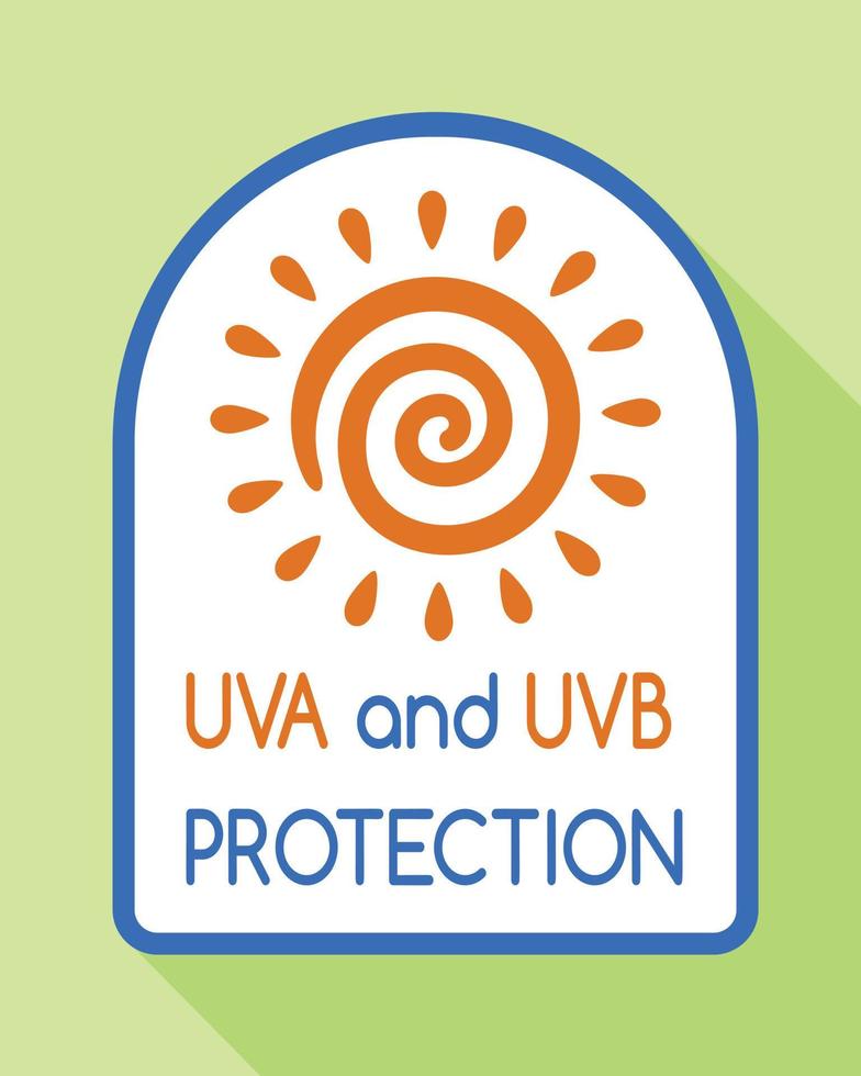 logotipo de proteção uvb, estilo simples vetor