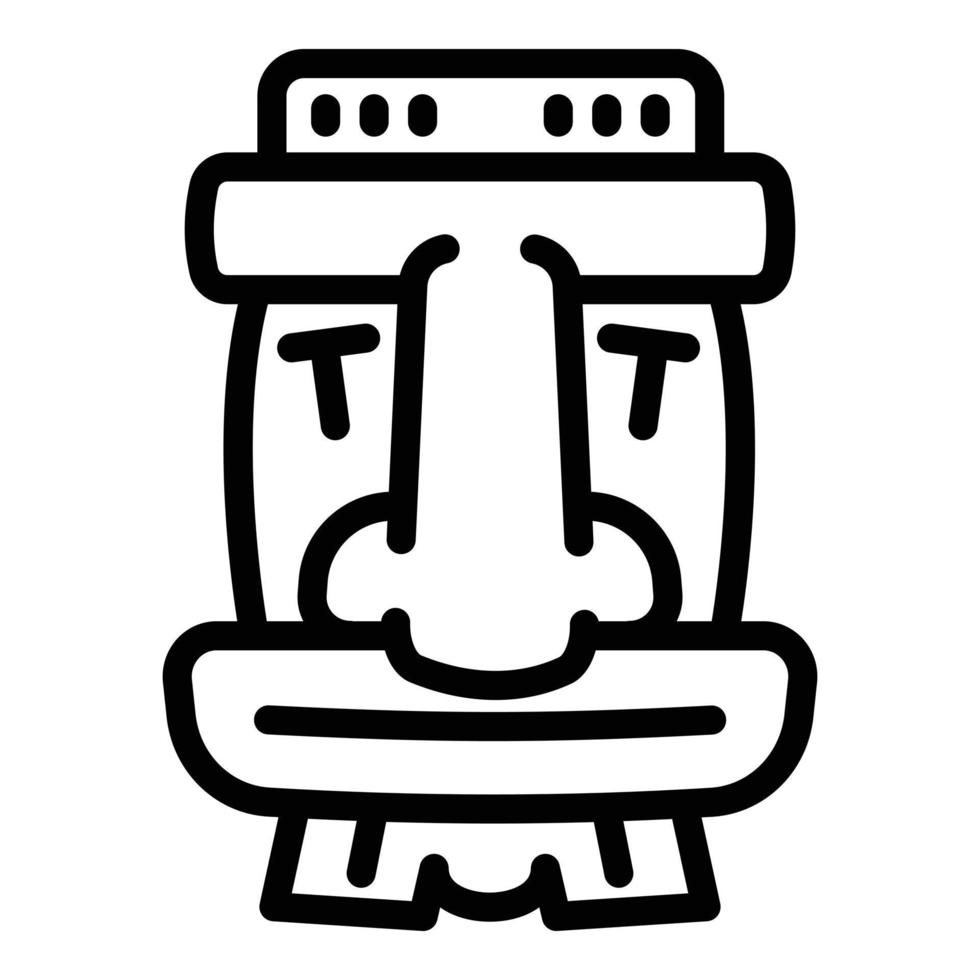 ícone de ídolo de madeira tiki, estilo de estrutura de tópicos vetor