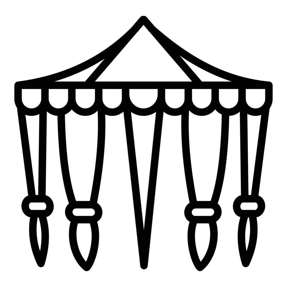 ícone da tenda de circo, estilo de estrutura de tópicos vetor