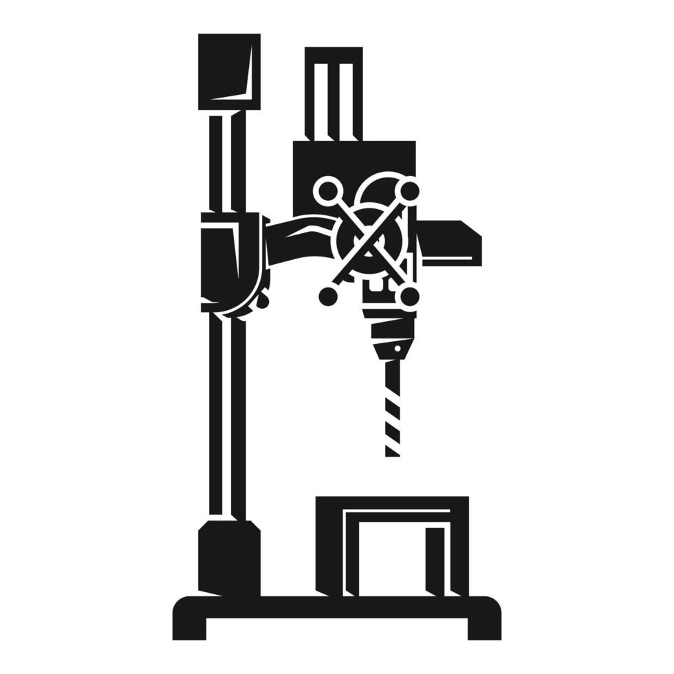 ícone da máquina de perfuração de garagem, estilo simples vetor
