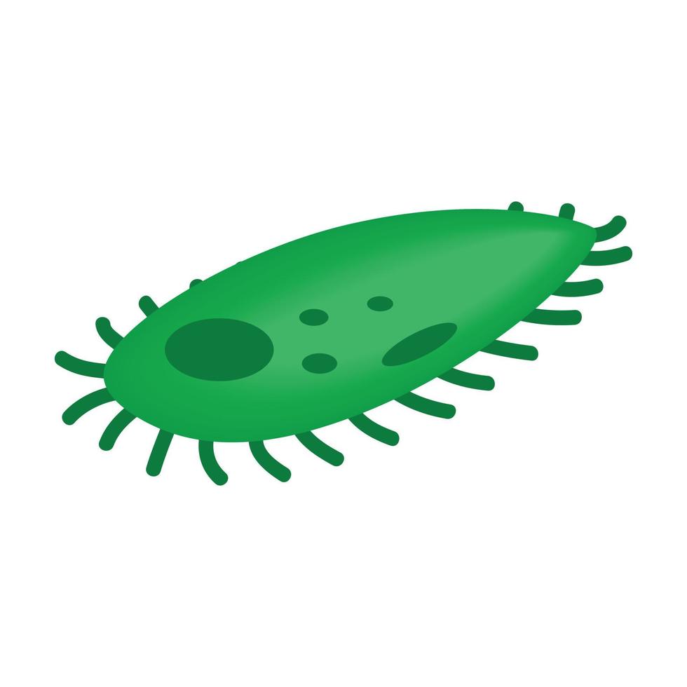 ícone 3d isométrico de vírus verde vetor