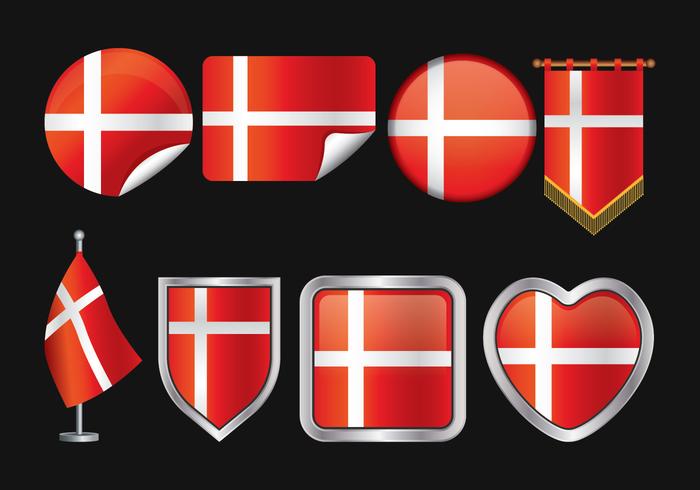 Vector bandeira dinamarquesa pacote